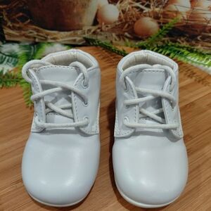 Josmo White Lace-Up Baby Walker Shoes